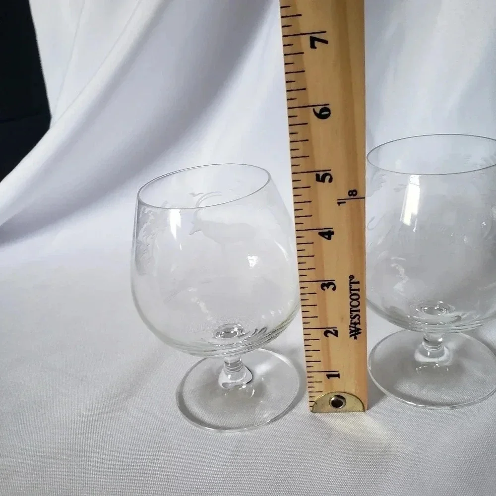 Set of 2 crystal brandy snifter glasses